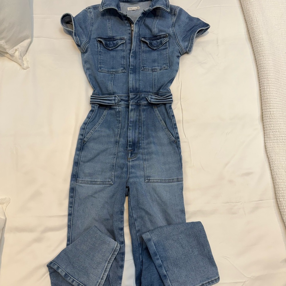 Good American Light Blue Denim Jumpsuit nashville country